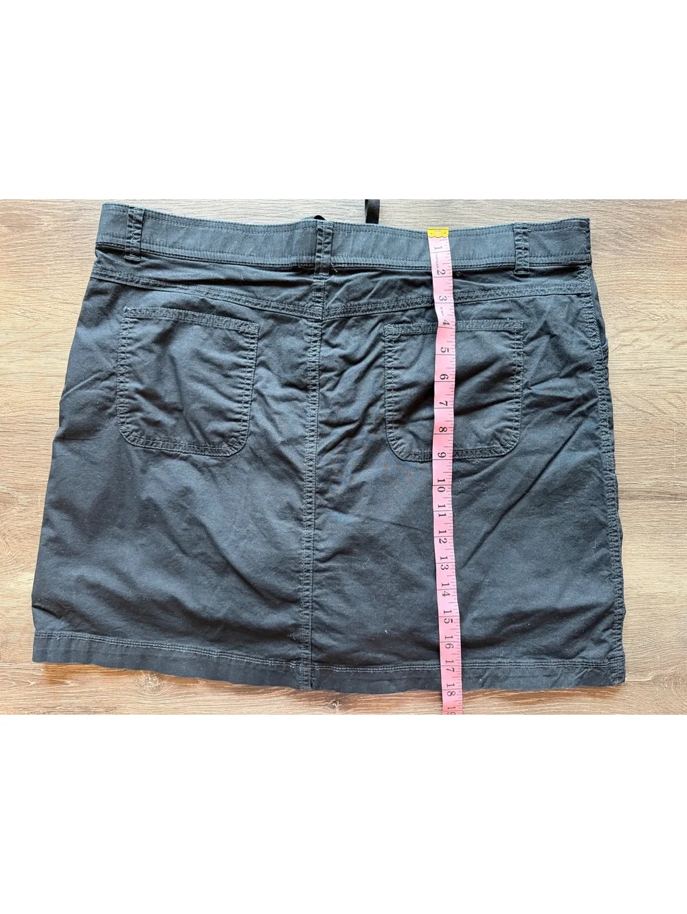 White Stag Women’s Black Utility Skort Size 16 Cotton Stretch Zip Pocket Casual